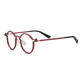 Bodhi Steampunk Titanium Round Glasses Frame Round Frames Southood Red